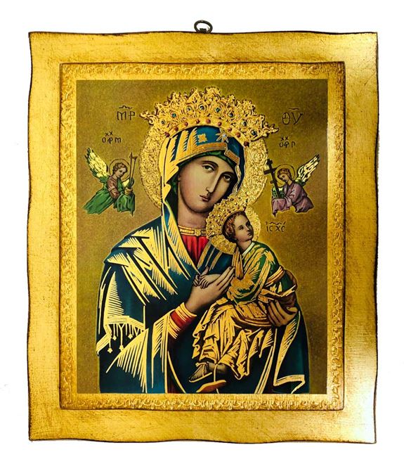 Our Lady of Perpetual Help Gold Leaf Wall Plaque from Italy
