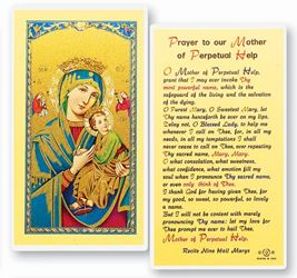 Our Lady of Perpetual Help Laminated Prayer Card