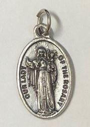 Our Lady of the Rosary 1" Oxidized Medal