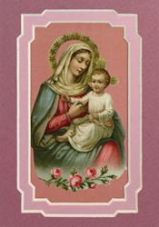 Our Lady of the Rosary 3.5" x 5" Matted Print
