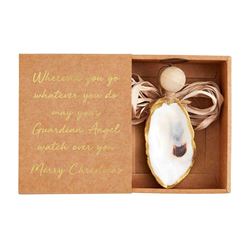 Oyster Shell Guardian Angel Boxed Christmas Ornament