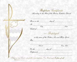 Parchment Baptism Certificate w/Envelopes