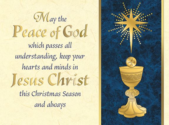 Peace of God Christmas Cards for Priest to Send, Box of 50