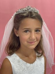 Pearl & Beaded Crown First Communion Veil
