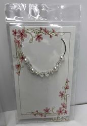 Pearls and Crystals Necklace with Cross on 16"-18" Adjustable Chain, Carded