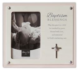 Pink Baptism Blessings Frame w/Easel & Hanger, Boxed