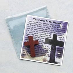 Pocket Cross and Prayer in Clear Plastic Pouch