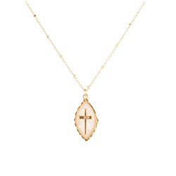 Prayer Cross Necklace Gold/Blush 