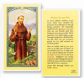 Prayer For My Pet St. Francis Holy Card
