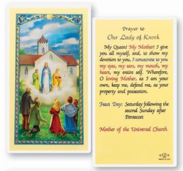 Prayer To Our Lady of Knock Laminated Prayer Card 