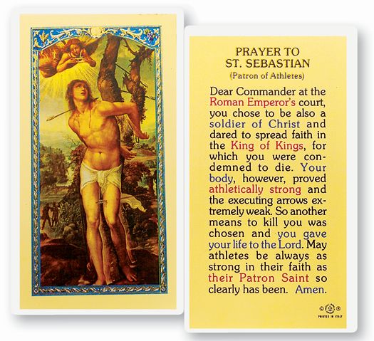 Prayer To St. Sebastian Holy Card