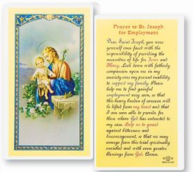 Prayer to St. Joseph for Employment Laminated Prayer Card