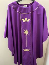 Purple Chasuble with Crown, Star, Crib Applique
