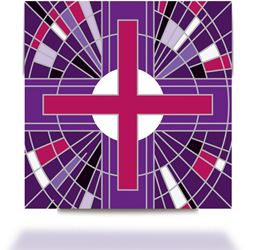 Purple Cross Printed Altar Cover 
