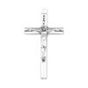 1.5" metal rounded crucifix in bright nickel finish.