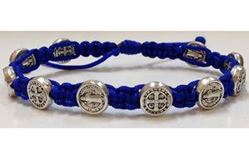 Royal Blue/Silver St. Benedict Blessing Bracelet with Story Card
