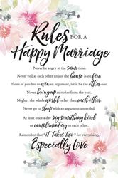 Rules For Happy Marriage I Thessalonians 4:2 6" x 9" Plaque