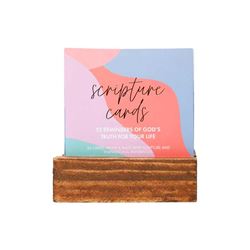 Scripture Cards on Wood Block, Set of 52 Cards