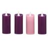 Set of 4 LED Wax Votive Advent Candles, Motion Flicker Flame