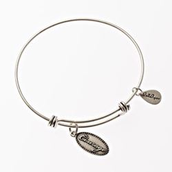Silver Bangle with Courage Charm