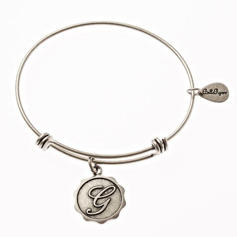 Silver Bangle with Letter G Charm