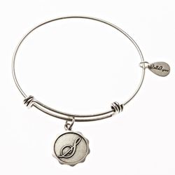 Silver Bangle with Letter S  Charm