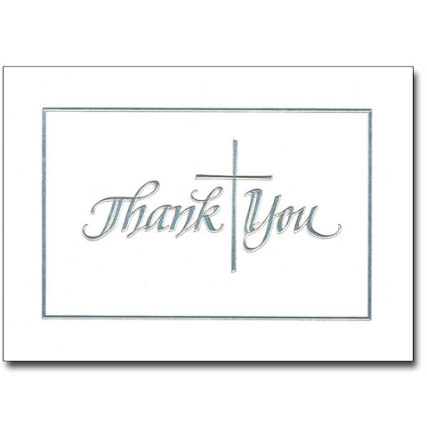 Silver Cross Thank You Notes with Envelopes, 12/PK
