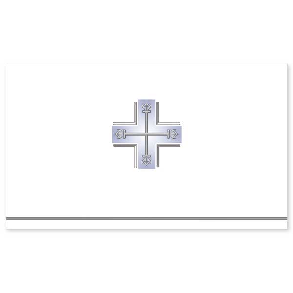 Foil Cross folded note Package of 20 folded notes with envelope 3.5" x 6"