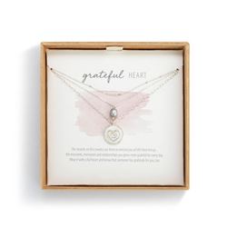 Silver Grateful Heart Mother Of Pearl Necklace