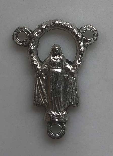 Silver Oxidized Miraculous Rosary Centerpiece