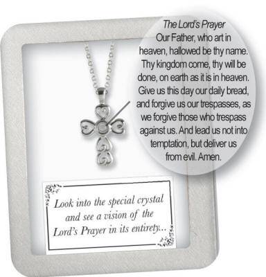 Silver Plated Lords Prayer Cross