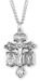 Sterling Silver Pierced Crucifix with Miraculous and Scapular