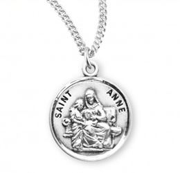 St. Anne Sterling Silver Medal on 18" Chain