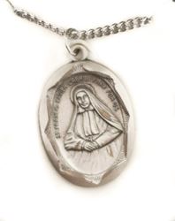 Sterling Silver St Francis Xavier Cabrini Medal on 20" Chain