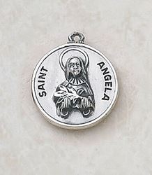 St. Angela Sterling Silver Medal on 18" Chain