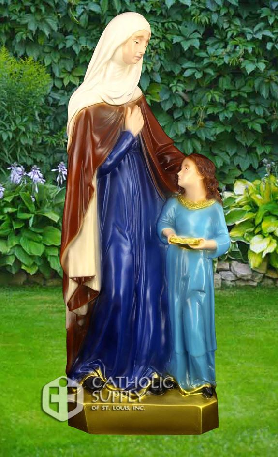 St. Anne with Mary 24" Statue, Colored
