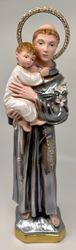 St. Anthony 14" Pearlized Statue with Rhinestone Halo from Italy