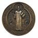 St. Benedict 7" Wall Medal, Lightly Painted Bronze