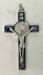 Miraculous Medal Blue Enamel & Silver 3" Crucifix