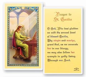 St. Cecilia Laminated Prayer Card