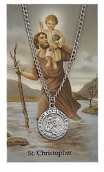 St. Christopher Pendant and Laminated Holy Card