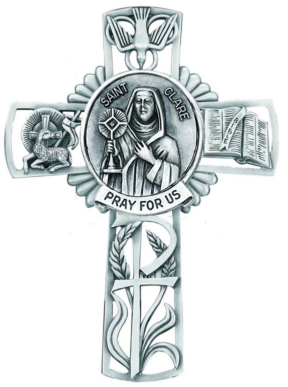 St. Clare Pewter Wall Cross