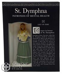 St. Dymphna 3.75" Statue with Prayer Card Set