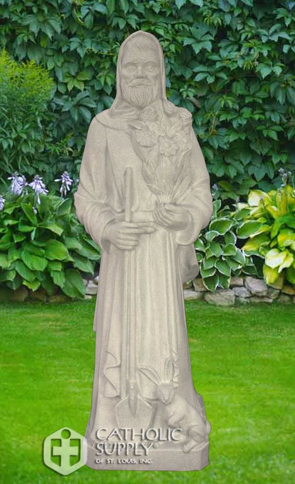 St. Fiacre 24" Statue, Granite Finish