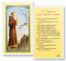 St. Francis Prayer For Peace Holy Card