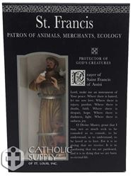 St. Francis of Assisi 4" Statue with Prayer Card Set