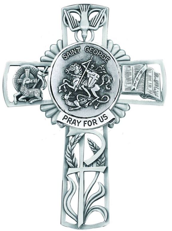 St. George Pewter Wall Cross