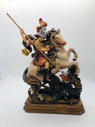 St. George on Horse 9" Wood Carved Statue from Italy