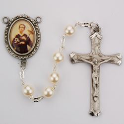 St Gerard Rosary Pearl Look Round Bead St Gerard Center