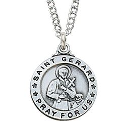 St. Gerard Sterling Silver Medal on 20" Chain